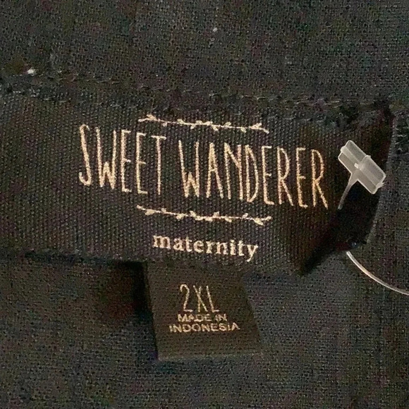 Sweet Wanderer Black Button Short Sleeve. Maternity size 2X Top New - Picture 7 of 8